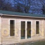3.5m x 10.5m log cabin with 3 rooms