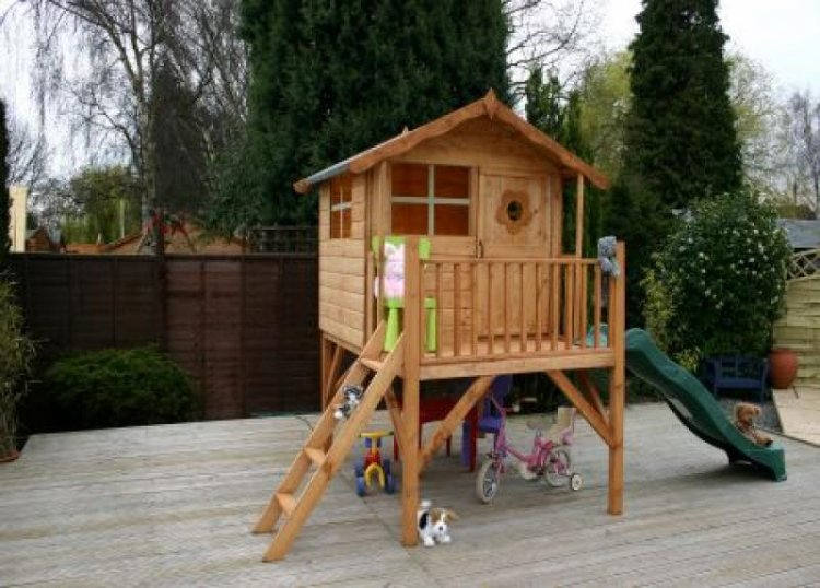 Tulip Tower playhouse with slide UK Log Cabins standard or custom
