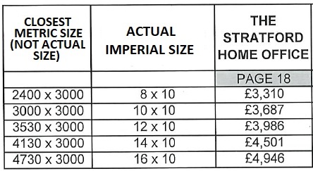 Shedlands Stratford Summerhouse price list