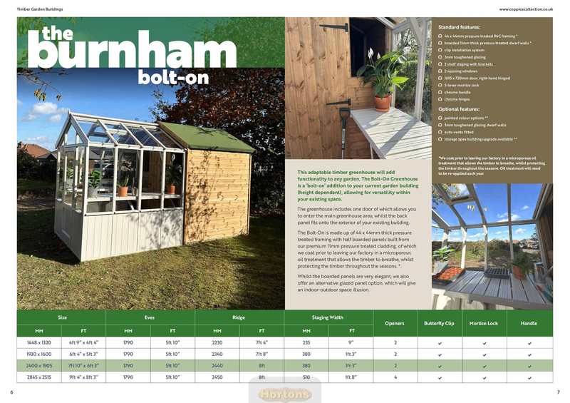 Burnham Bolt-on wooden greenhouse and shed