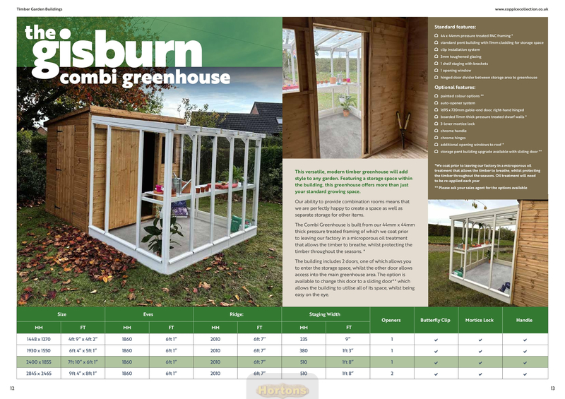 Gisburn Combi wooden greenhouse