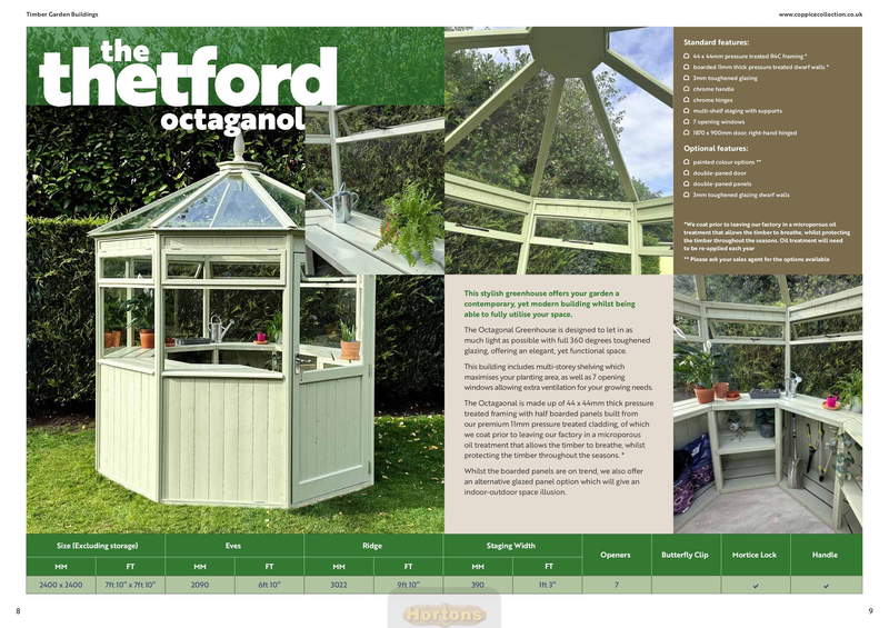 Octagonal wooden greenhouse