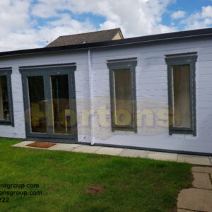 7m x 3m pent garden room factory painted