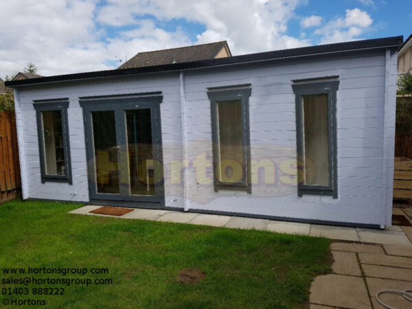7m x 3m pent garden room factory painted