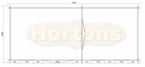 7m x 3m garden cabin plan