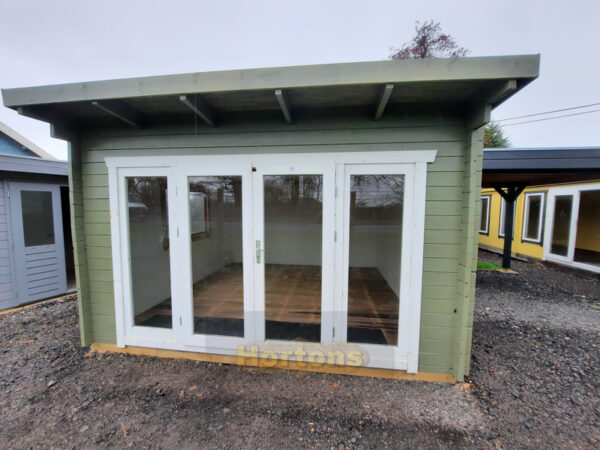 4m x 4m pent log cabin
