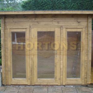 3.5m x 2.5m log cabin installed in garden 2