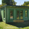 5x3m pent roof log cabin summerhouse in garden