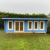 7.5m x 4.5m pent log cabin on timber base