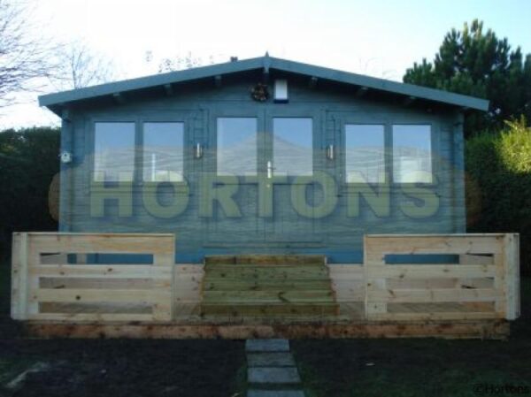 5.5m x 5.5m garden room on slope front