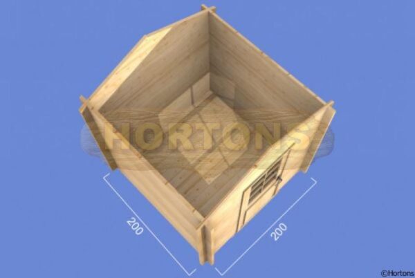 2mx2m log cabin 3D plan