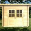 2.5m x 2.5m log cabin graphic front wall