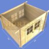 2.5m x 2.5m log cabin 3D plan