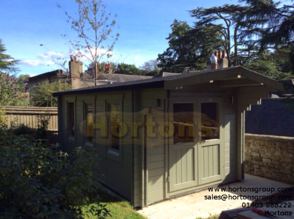 3m x 5m garden cabin factory painted installed