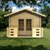 3m x 5m garden cabin front graphic