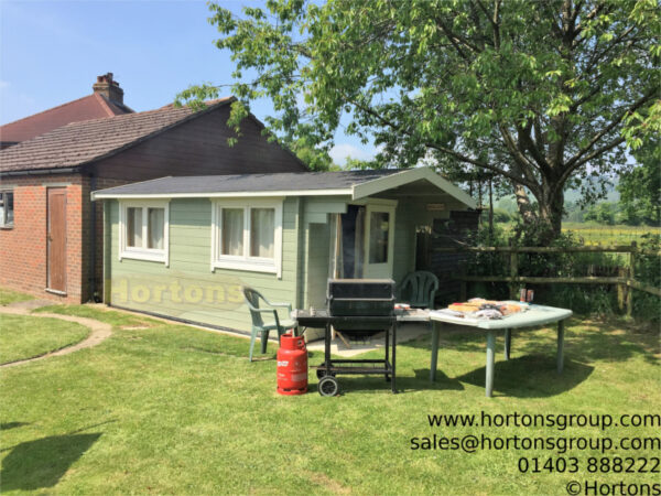 3m x 5m garden cabin in garden