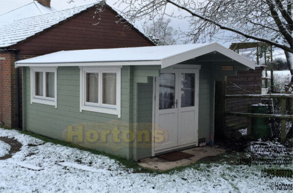 3m x 5m garden cabin installed on concrete base