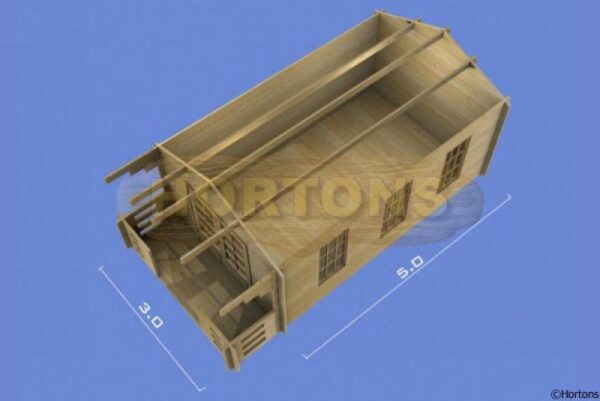3x5m garden cabin 3D plan
