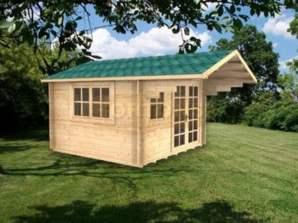 3x4 log cabin graphic in woodland