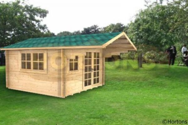 3m x 4m garden cabin graphic in orchard