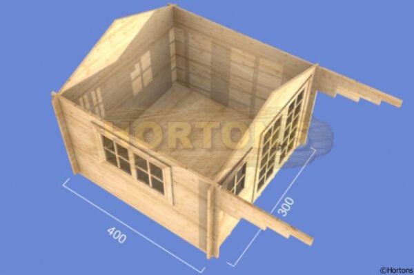3m x 4m garden cabin 3D plan