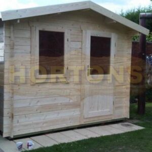 3m x 2.5m garden cabin with 0.3m roof canopy