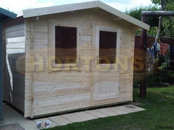 3m x 2.5m garden cabin with 0.3m roof canopy