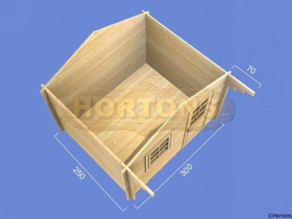3 x 2.5 garden cabin 3D plan