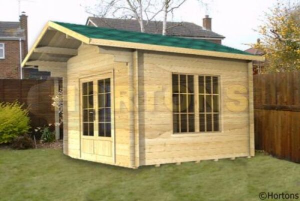 3x3m garden cabin graphic in garden 2