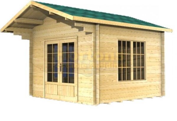 3m x 3m garden cabin graphic clear