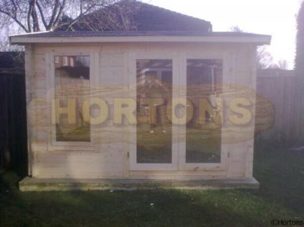 3.5x3.5m log cabin front view