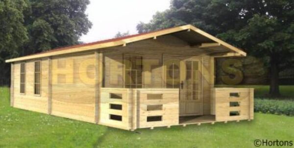 4m x 7m log cabin with 2 rooms