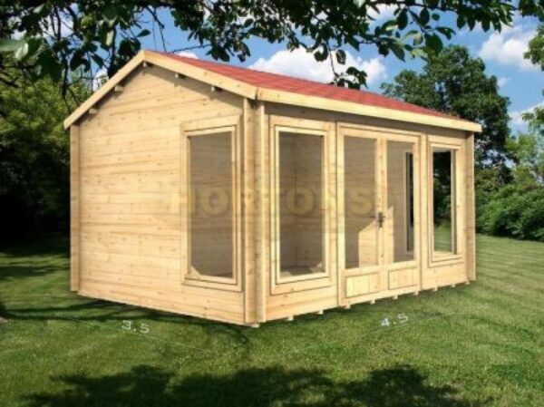4.5m x 3.5m garden room grass graphic
