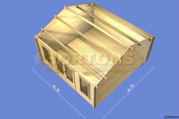4.5m x 4.5m garden room 3D plan