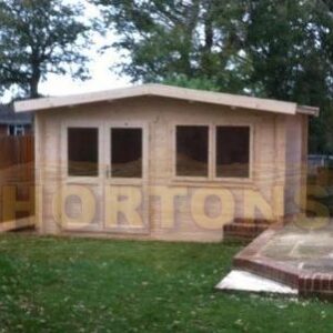 4.5x3m log cabin in garden 2
