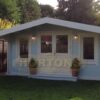 5m x 4m garden cabin installed on raised timber base