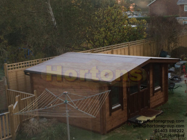 5x4m log cabin high quality double glazed windows and doors
