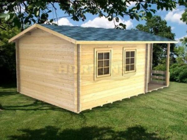 5.5m x 3.5m log cabin with inset veranda 2