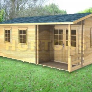 5.5m x 3.5m log cabin with inset veranda