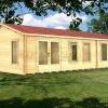 8.5m x 3.5m garden cabin graphic in woodland