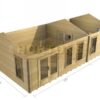 8.5 x 3.5m log cabin 3D plan