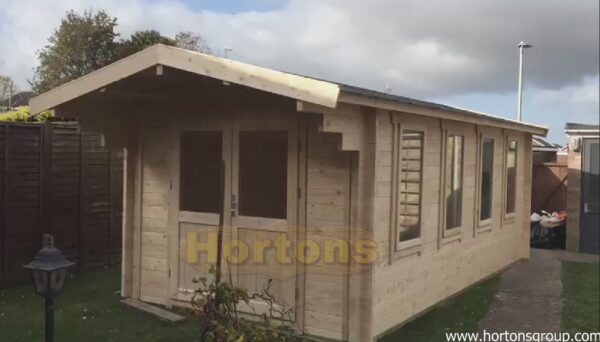 3x6m garden cabin showing glazed walls