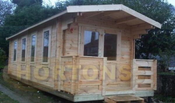 3x6m log cabin installed on raised timber base