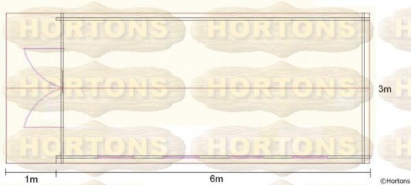 3m x 6m log cabin plan