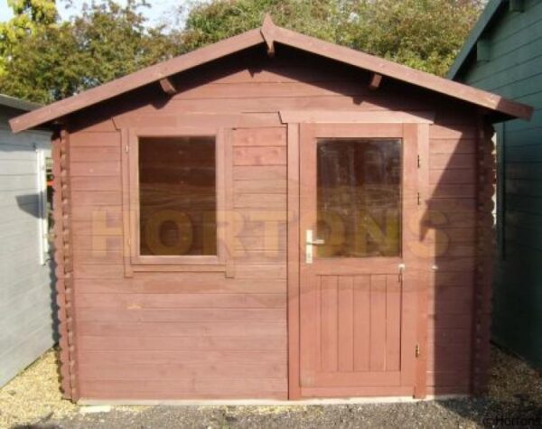 3m x 2m log cabin in display site