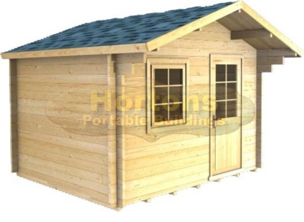 3m x 2m garden cabin graphic clear