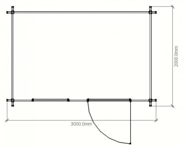 3m x 2m garden cabin plan