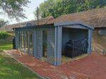 6x4m log cabin with BBQ area