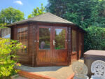 Cabin repaired and gutter added