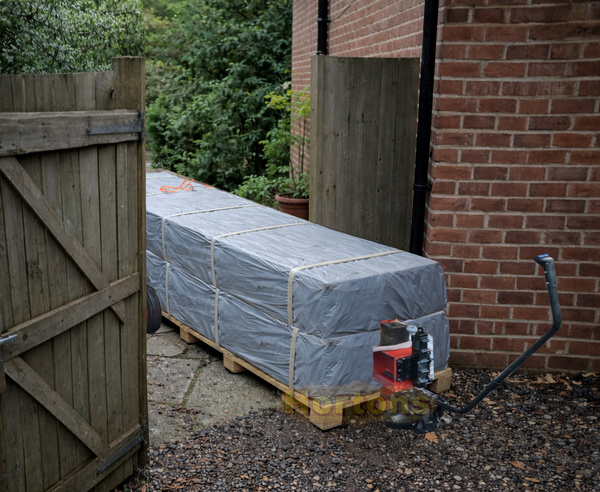 We can deliver your garden room kit through a gate and into your back garden